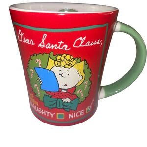 Peanuts Sally Snoopy Dear Santa‎ Claus I've Been Naughty Nice Cup Mug Christmas